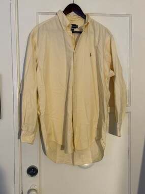 Ralph Lauren Yarmouth Yellow Striped Oxford Shirt Size 16-36